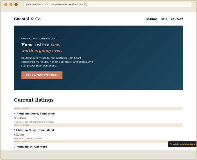 Coastal & Co Realty template preview