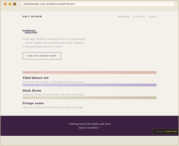 Salt Bloom Studio template preview